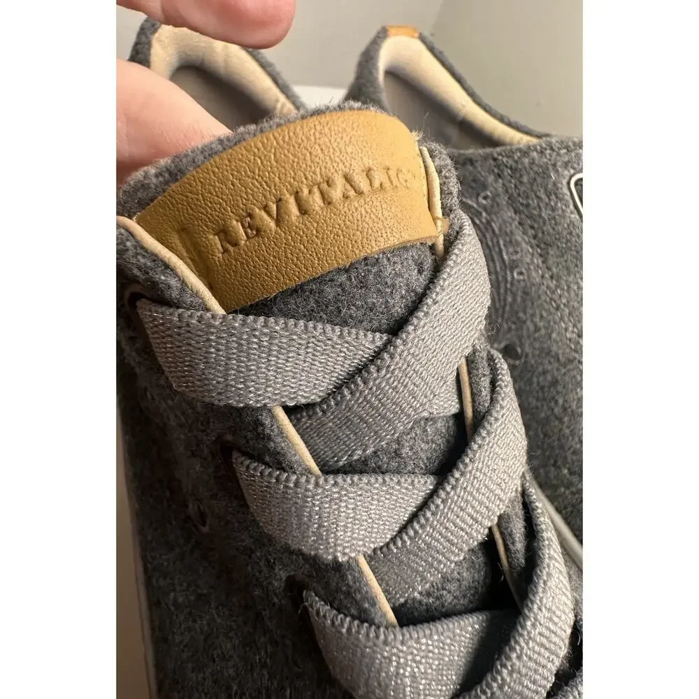 Revitalign Malibu Sparkle SlipOn Gray Wool Orthodic Sneakers Women 9D QVC Casual